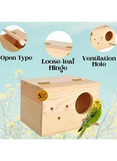 Sage Square Cockatiel Bird Breeding Box - Premium Habitat For Breeding & Comfortable Nesting, Exquisite Metal Edges Box - Moisture-Proof, Durable Nest For Lovebirds, Budgies & Small Birds (6 Inch)  - Image 4