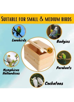 Sage Square Cockatiel Bird Breeding Box - Premium Habitat For Breeding & Comfortable Nesting, Exquisite Metal Edges Box - Moisture-Proof, Durable Nest For Lovebirds, Budgies & Small Birds (6 Inch)  - Image 5