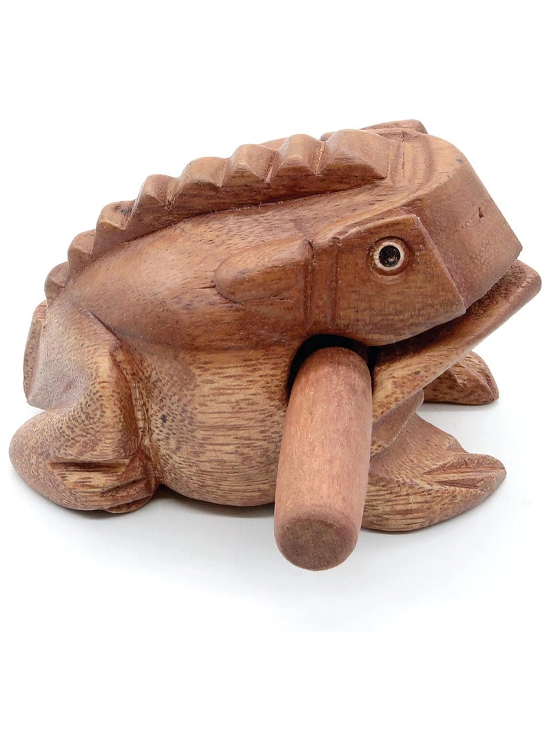 Generic ELIKLIV Natural Wooden Frog Guiro Rasp Percussion Instruments - 4 Inch Creative Music Gift Adult Fun Spooky Noise Maker  - Image 2