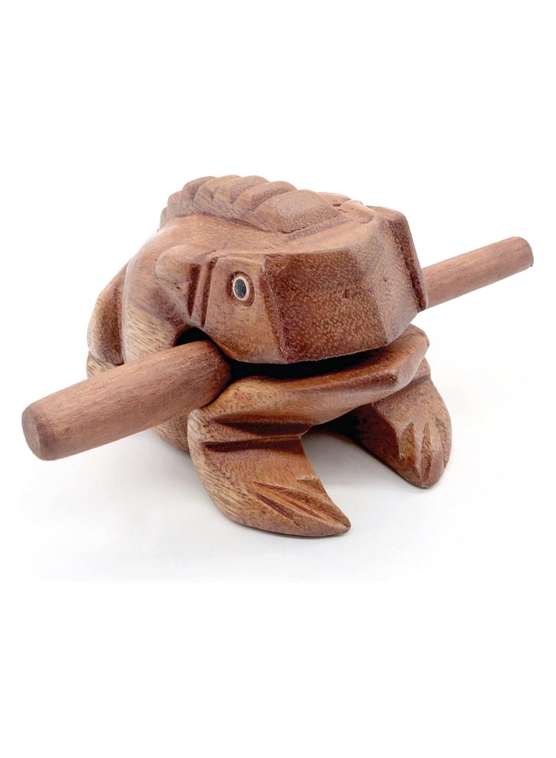 Generic ELIKLIV Natural Wooden Frog Guiro Rasp Percussion Instruments - 4 Inch Creative Music Gift Adult Fun Spooky Noise Maker  - Image 5