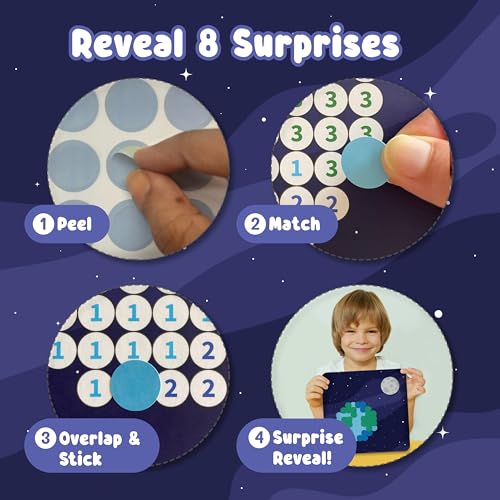 Binca Dotties Dot Art Activity Kit - Space, 1500+ Stickers, Mess-Free Activities, DIY Dot Sticker Art for Toddlers, Kids Travel Activities, Craft Kits & Gifts for Boys & Girls Ages 4,5,6,7 - Image 3