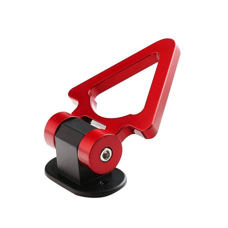 AUTO MT RED Triangle Car Tow Hook Universal Decorative Racing Style Trailer Hook Sticker Rear Tow Strap Tow Hook Towing Belt Car Bumper (ONLY Decoration) (RED Triangle Dummy Hook.) - Image 2