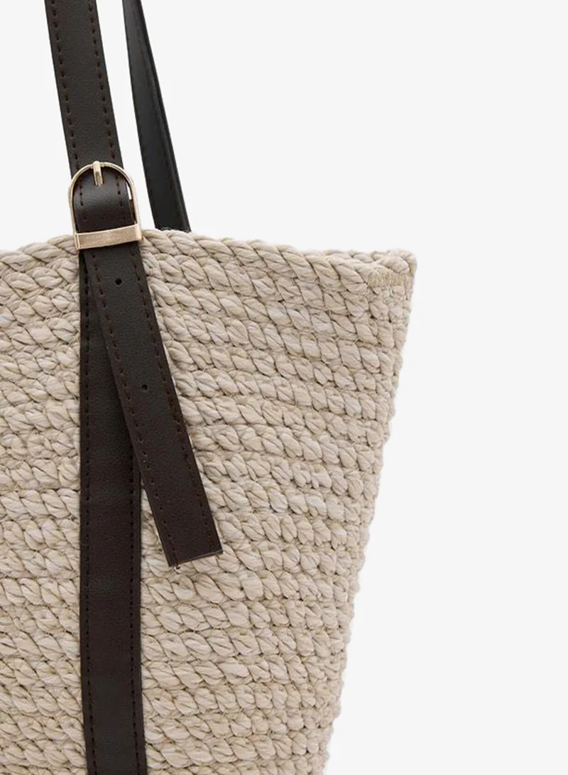 Shule Bags  Veneto Adjustable Strap Straw Shoulder Bag – Cream. for Women | Best Price UAE