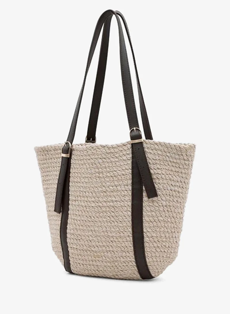 Shule Bags  Veneto Adjustable Strap Straw Shoulder Bag – Cream. for Women | Best Price UAE