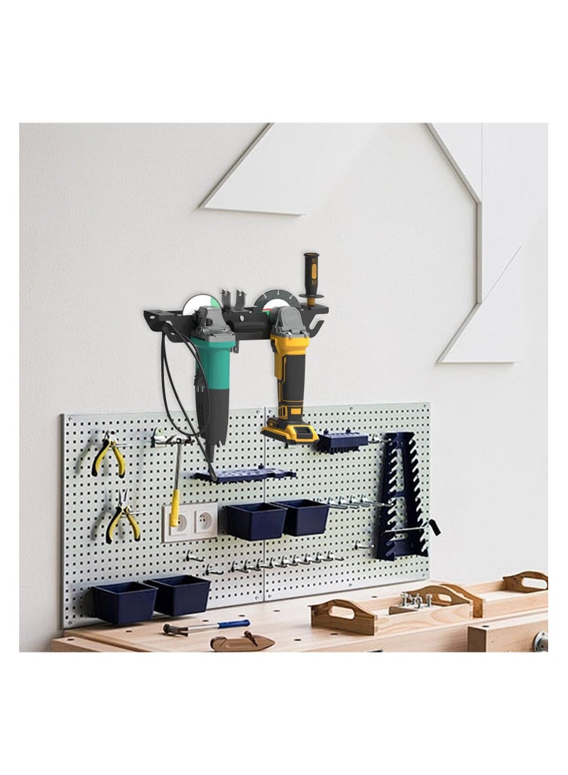 Angle Grinder Storage Bracket, Space-Saving Wall Mounted Metal Angle Grinder Holder, Stable Integrally Formed Tool Storage Shelf for Garage, Workshop, Shop Organization, Space Saving - Image 4