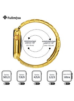 Fullmosa Fullmosa Compatible with Slim Apple Watch Band 49mm 45mm 44mm 42mm, Snake Apple Watch Strap for iWatch SE SE2 Ultra2 Ultra 9 8 7 6 5 4 3 2 1, 45mm 49mm 42mm 44mm Gold (Watch and Case not Included)  - Image 5