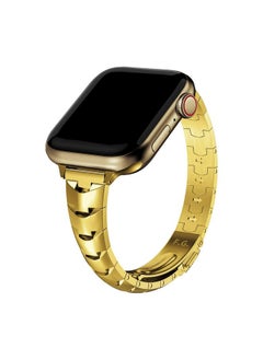 Fullmosa Fullmosa Compatible with Slim Apple Watch Band 49mm 45mm 44mm 42mm, Snake Apple Watch Strap for iWatch SE SE2 Ultra2 Ultra 9 8 7 6 5 4 3 2 1, 45mm 49mm 42mm 44mm Gold (Watch and Case not Included)  - Image 1