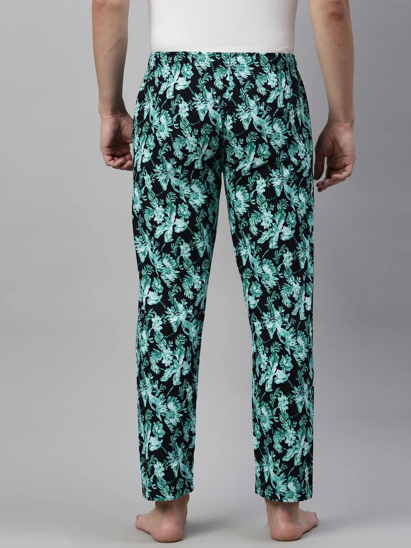 جوفن Men Dark Green Printed Lounge Pant