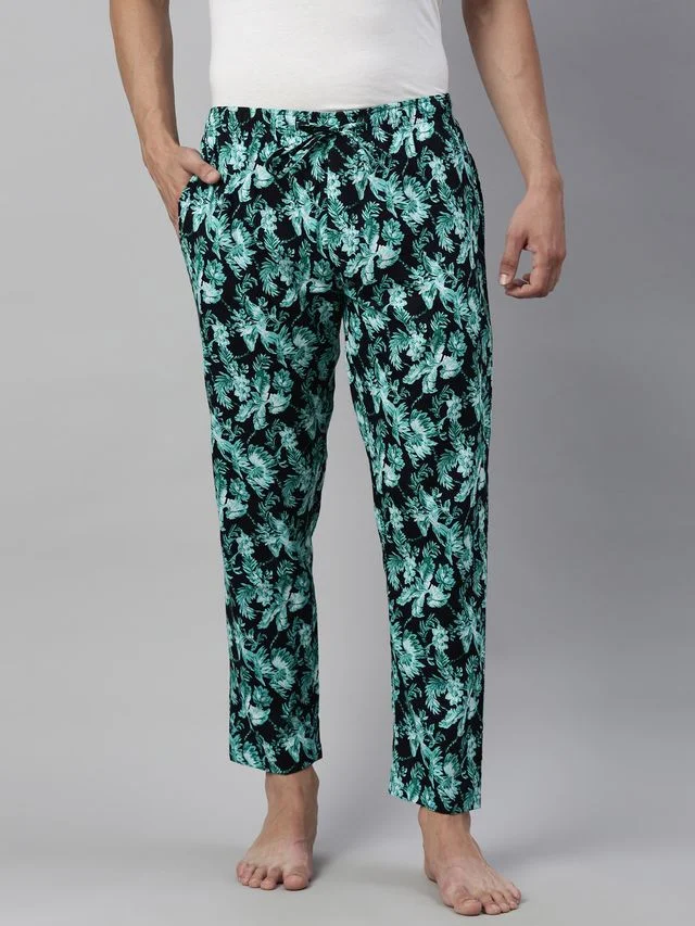جوفن Men Dark Green Printed Lounge Pant