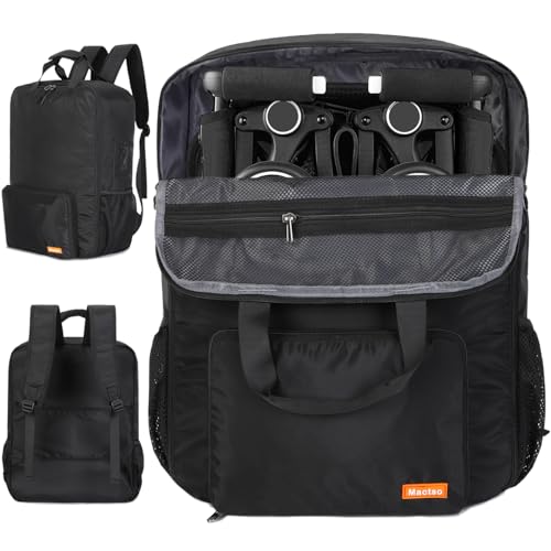 Mactso Stroller Travel Bag Compatible with GB Pockit Air Plus All Terrain and GB Pockit + All City, Lightweight Stroller Travel Backpack for Airplane (Black, L) - Image 1