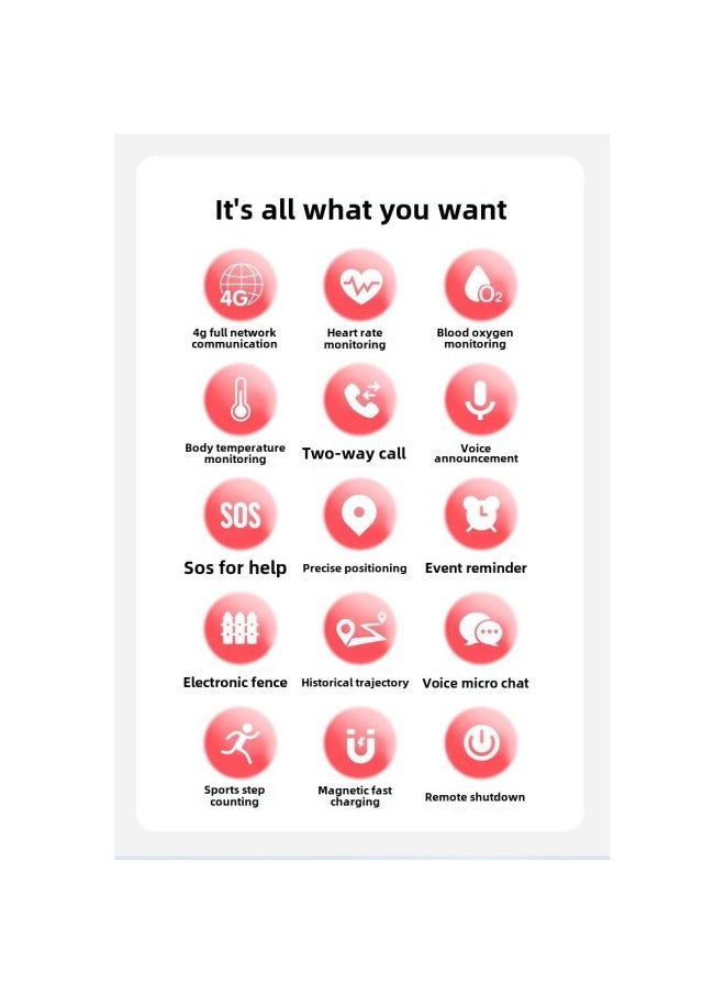 5G Elderly Anti-lost Phone Bracelet Elderly Dementia Anti-lost One-button SOS Health Warning Life Waterproof.-Color:Classic Version, One-click Call + Emergency Call + Time Reporting Reminder + Heart Rate Detection
