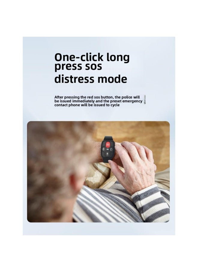 5G Elderly Anti-lost Phone Bracelet Elderly Dementia Anti-lost One-button SOS Health Warning Life Waterproof.-Color:Classic Version, One-click Call + Emergency Call + Time Reporting Reminder + Heart Rate Detection