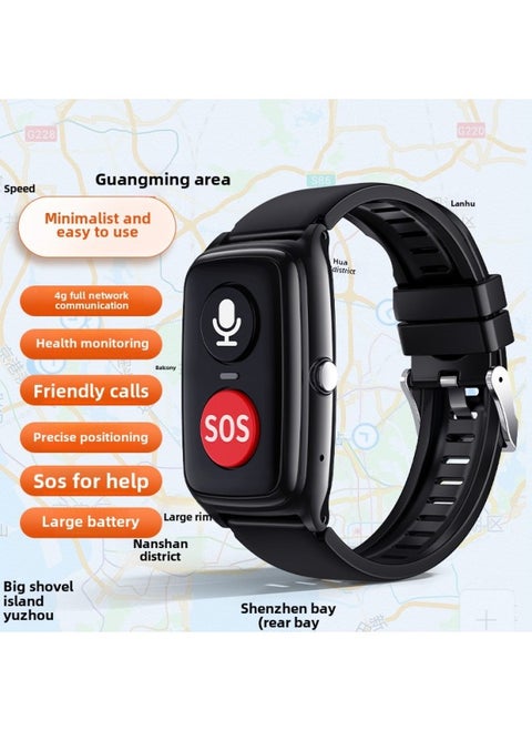 5G Elderly Anti-lost Phone Bracelet Elderly Dementia Anti-lost One-button SOS Health Warning Life Waterproof.-Color:Classic Version, One-click Call + Emergency Call + Time Reporting Reminder + Heart Rate Detection