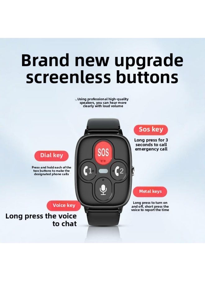 5G Elderly Anti-lost Phone Bracelet Elderly Dementia Anti-lost One-button SOS Health Warning Life Waterproof.-Color:Classic Version, One-click Call + Emergency Call + Time Reporting Reminder + Heart Rate Detection