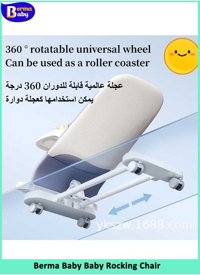 Baby Rocking Chair, Portable Toddlers Bouncer Rockers Recliner with Universal Wheel, Shaking & Swing Seat, Multi-Position Recline,Safety Belt & Removable nursery Toys for newborn Boy Girl - pzsku/Z671F31CD2B048F647935Z/45/_/1720346068/01700f07-eea8-4be3-87e0-195ad9dd786b