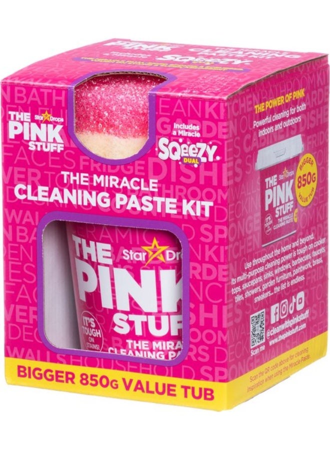 PINK STUFF The Pink Stuff Miracle Cleaning Paste Kit 850g Multi-Purpose Household Cleaner with Dual-Sided Sponge Scrubber - Image 4