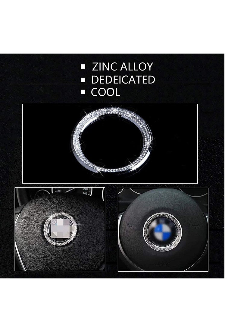 Excefore Steering Wheel Diamond-Encrusted Steering Wheel Decoration Standard Car Interior Logo Caps for BMW Accessories Interior Decorations Series X3 X5 E30 E36 E34 E39 F30 F34 F36 F15 G01 G30 G31 - Image 5