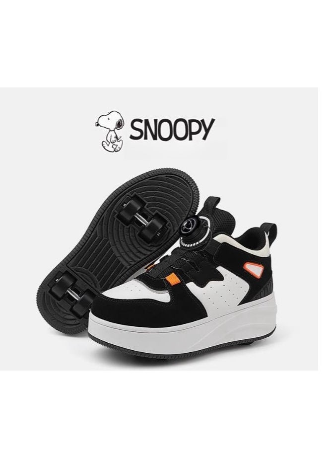 Snoopy - Children's Black Technology Rampage Double Wheel Skating Shoes - Image 1