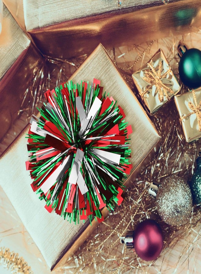 Daifunli 24 Pcs Christmas Tinsel Bows for Gift Wrapping 4 Inch Self Adhesive Christmas Gift Bows Toppers for Xmas Birthday Party Presents Decorations Holiday Gift Accessory(Red, Green, Silver - Image 5