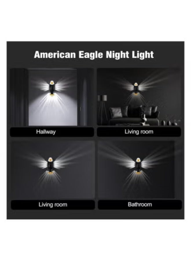 Magnetic Bald Eagle LED Wall Light – USB Rechargeable, Remote Control, Battery Operated – Easy to Install, Removable Decorative Lamp for Bedroom, Living Room & Office - Image 4