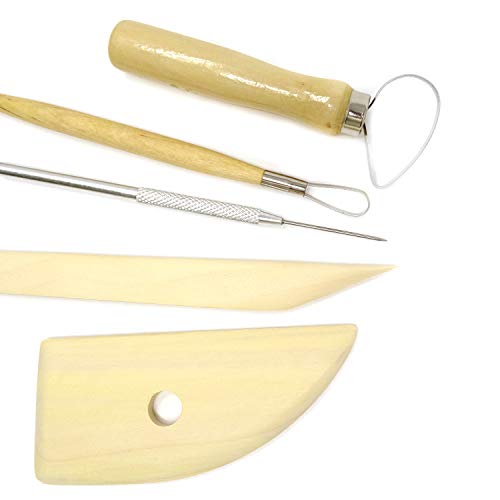 Honbay 8-Piece Wooden Pottery Clay Wax Tool Kit Carving Sculpting Modeling Tool Set - Image 5
