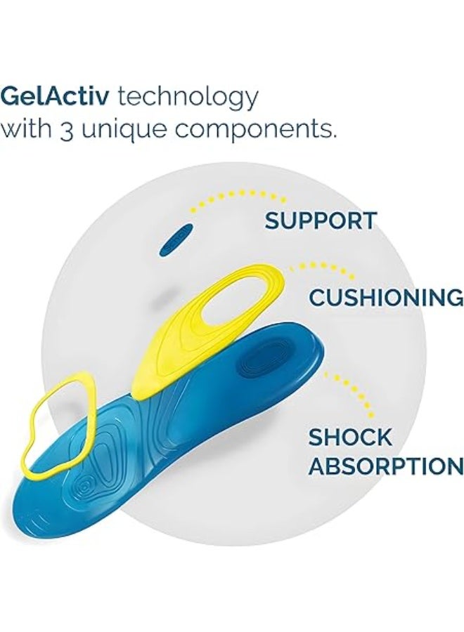 Adjustable and trimmable gel orthopedic shoe insoles, one pair of silicone gel sports insoles for arch support and orthotics, shock-absorbing shoe cushion - Image 4