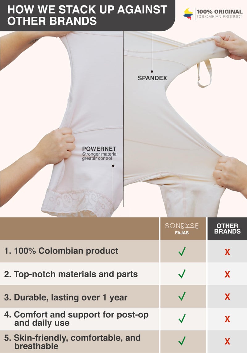 Sonryse Tummy Tuck Post Surgery Compression Garment Stage 2 BBL Faja Shapewear for Women Tummy Control Fajas Colombianas Black XX-Large - Image 4
