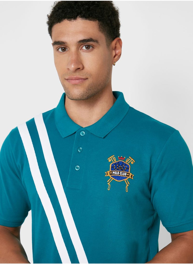 Seventy Five - Stripe Polo Shirt - Image 1