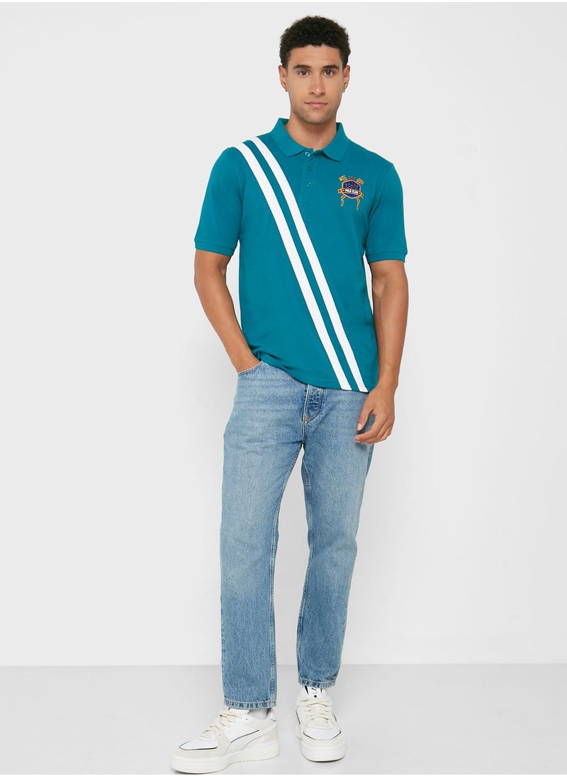 Seventy Five - Stripe Polo Shirt - Image 1
