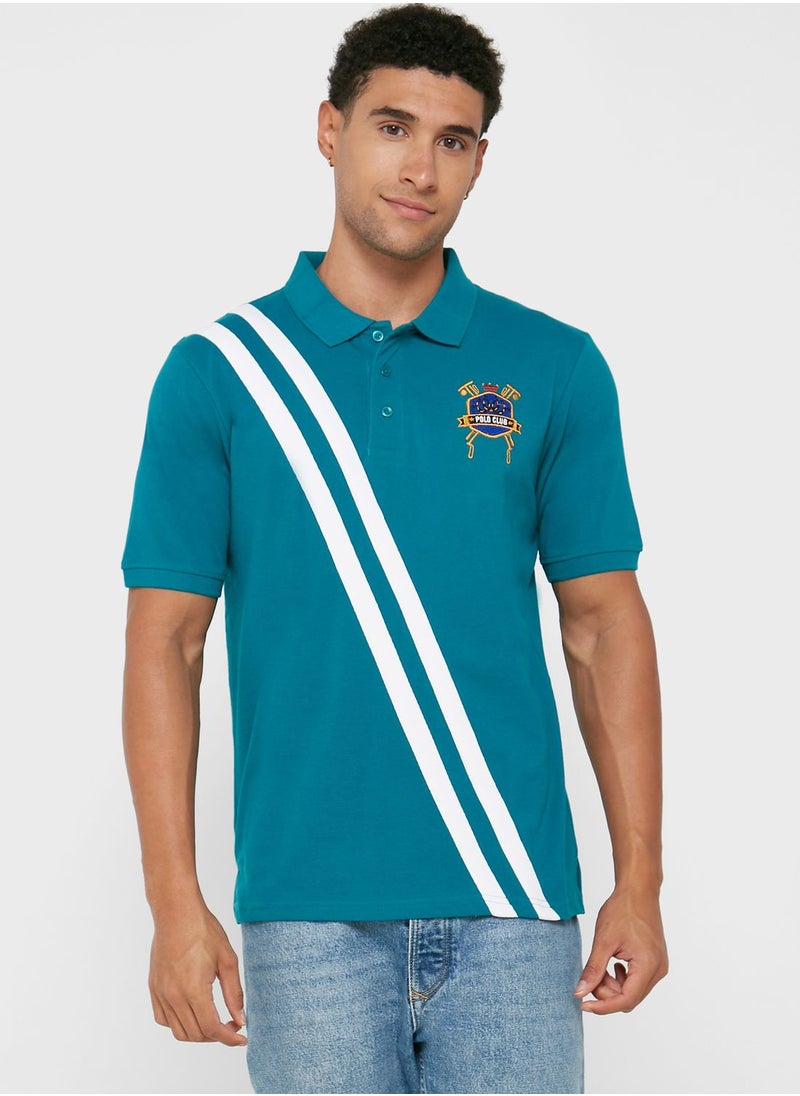 Seventy Five - Stripe Polo Shirt - Image 1