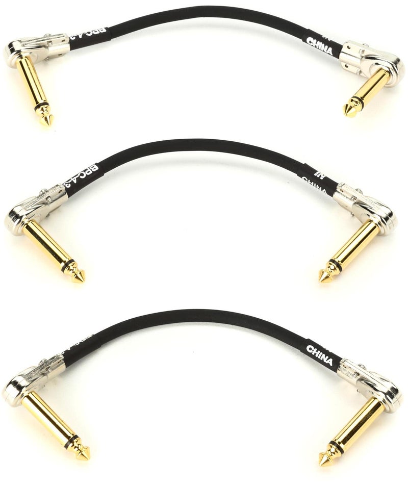 BOSS BPC-4-3 Stage And Studio Patch Cable, Auxiliary - 4 Inches (3 Pack)