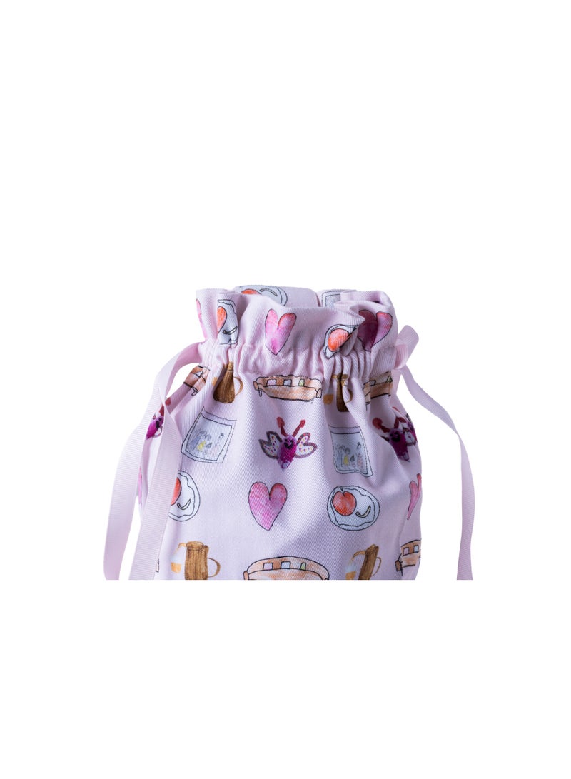 UAE Year Of Drawstring Pouch - Children's Illustrations Pink - Image 1