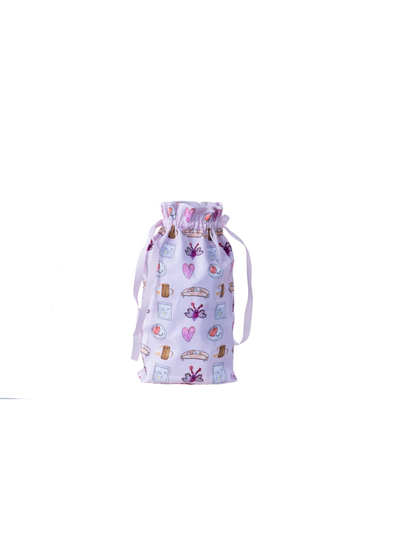 UAE Year Of Drawstring Pouch - Children's Illustrations Pink - Image 2