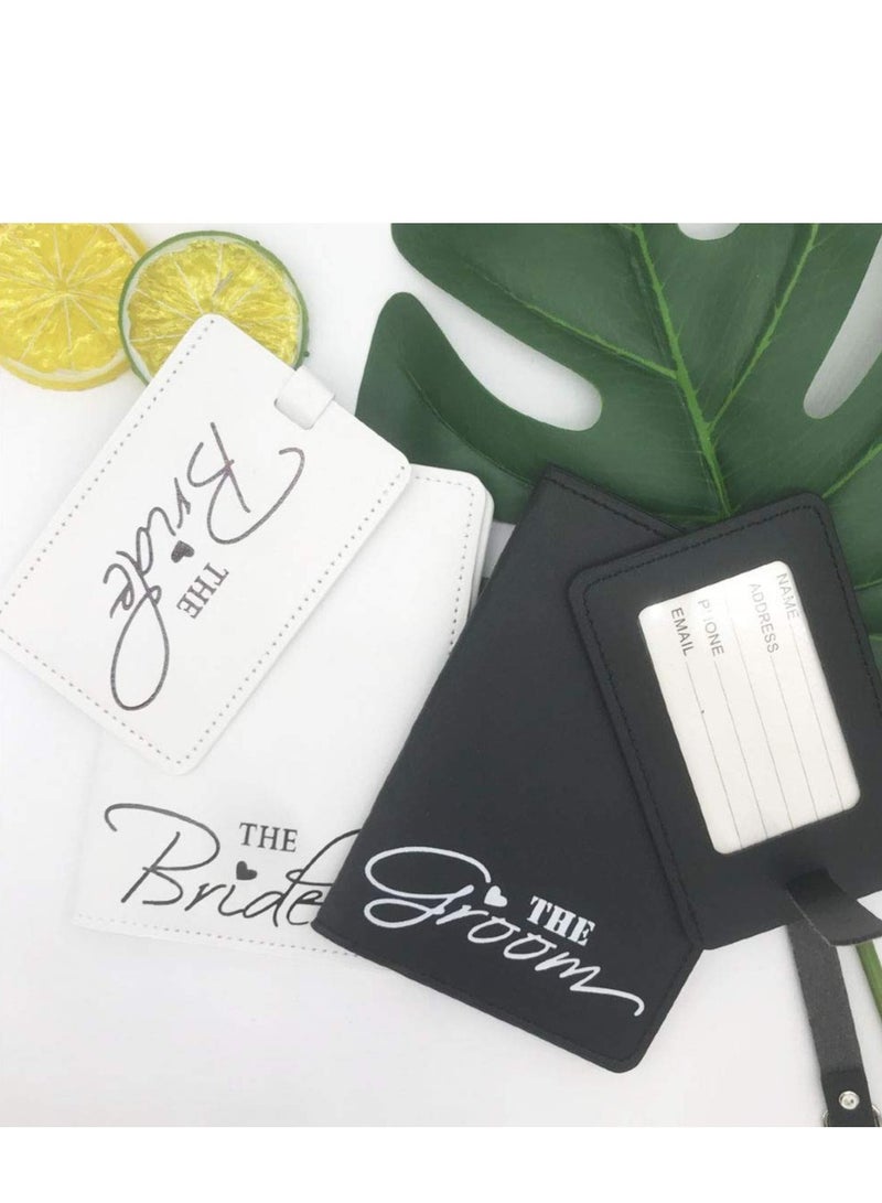 KASTWAVE Luggage Tags, 2 Pcs Airplane Passport Covers and 2 Pcs Luggage Tags, Passport Holder Travel Suitcase Tag Case Organizer, PU Leahter Luggage Tags Privacy Protection Travel Bag Labels Suitcase Tags - Image 2