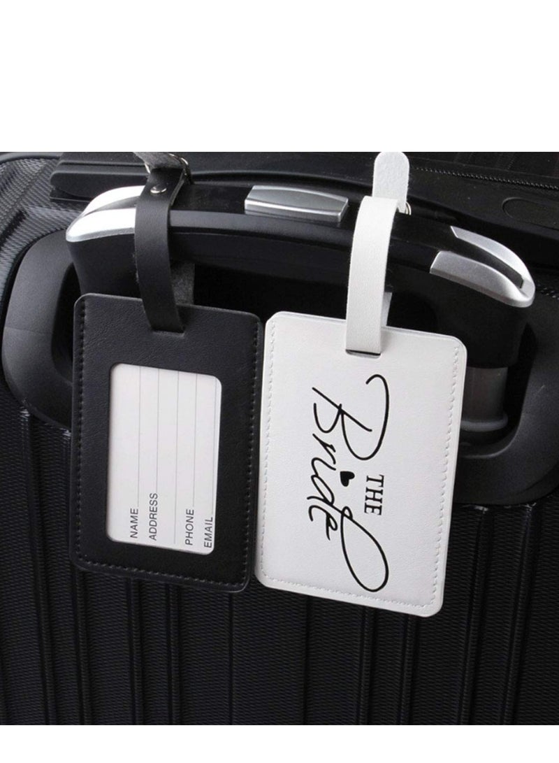 KASTWAVE Luggage Tags, 2 Pcs Airplane Passport Covers and 2 Pcs Luggage Tags, Passport Holder Travel Suitcase Tag Case Organizer, PU Leahter Luggage Tags Privacy Protection Travel Bag Labels Suitcase Tags - Image 4