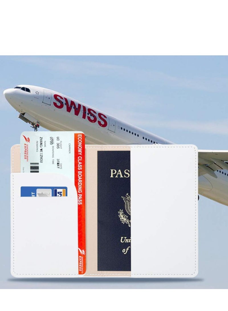 KASTWAVE Luggage Tags, 2 Pcs Airplane Passport Covers and 2 Pcs Luggage Tags, Passport Holder Travel Suitcase Tag Case Organizer, PU Leahter Luggage Tags Privacy Protection Travel Bag Labels Suitcase Tags - Image 5