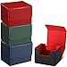 Yookeer 4 Pieces Leather Deck Card Boxes Cards Deck Game Box for Collectible Playing Card Box Compatible with MTG CommanderBlack Green Red BlueHorizontal - Image 3