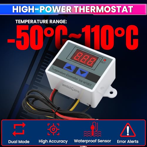 amiciSmart -50 to +110℃ Intelligent Digital Thermostat AC 220V 1500W Temperature Controller Switch with 1 Year Warranty - Image 4
