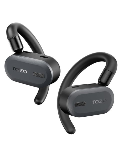 Open Buds Lightweight True Wireless Earbuds With Multi Angle Adjustment Bluetooth 5.3 Headphones With Open Ear Dual Axis Design For Long Lasting Comfort Crystal Clear Calls For Driving Black