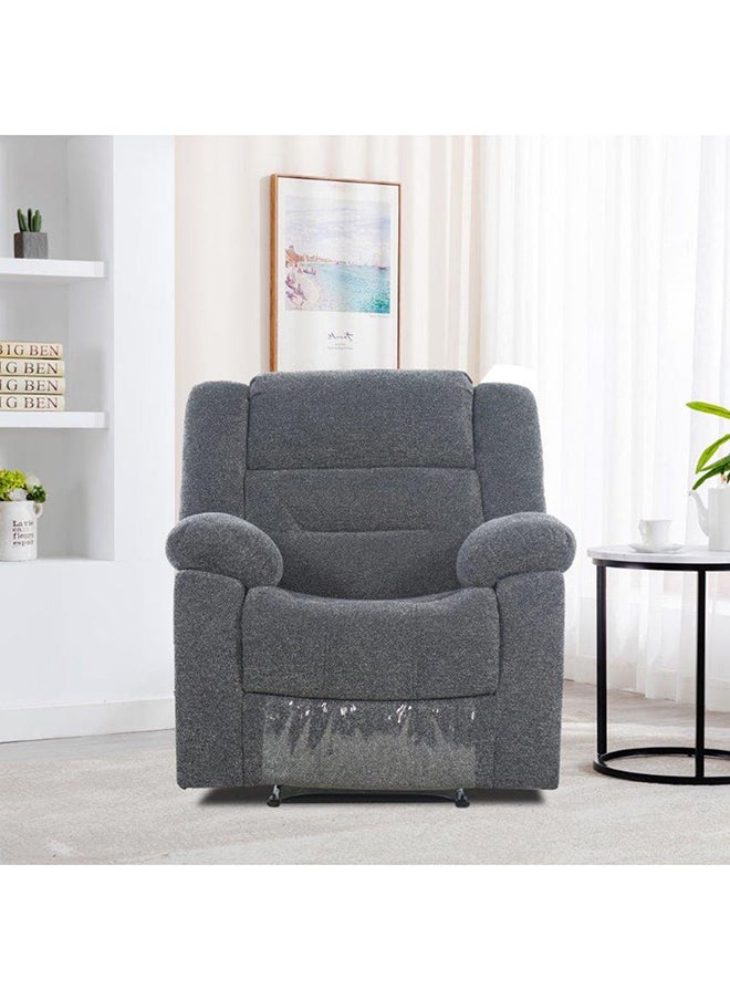 DANUBE HOME Allende 1 Seater Fabric Motion Recliner Modern Design One Seat Relaxing Chair Living Room Furniture 94x90x101cm Grey  - Image 1