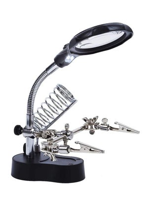 Soldering Magnifying Glass with LED Lamp Helping Hands Magnifier Holding Devices Clamp and Alligator Clips, Assembly, Repair, Modeling, Crafts 3.5X 12X - pzsku/Z671FA3AA94DF316CD970Z/45/_/1701077446/517f3e6a-3524-4f91-97f7-9d633c27bfcd
