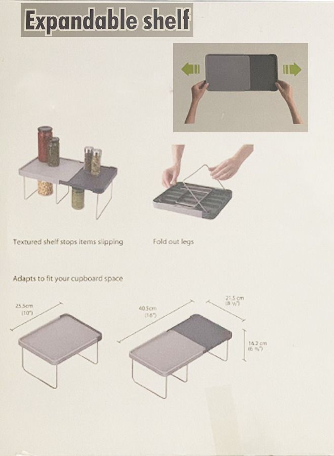 Yameem Kitchen Expandable  Shelf Storage For Spices, Bottles, Cans etc - Image 5
