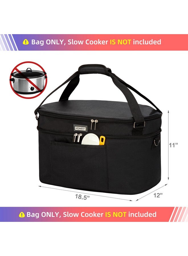 HOMEST HOMEST Slow Cooker Bag for Crock-Pot 6-8 Quart, Insulated Travel Carrier with Easy to Clean Lining, Carry Case with Top Zip Compartment and Utensil Pocket  - Image 5