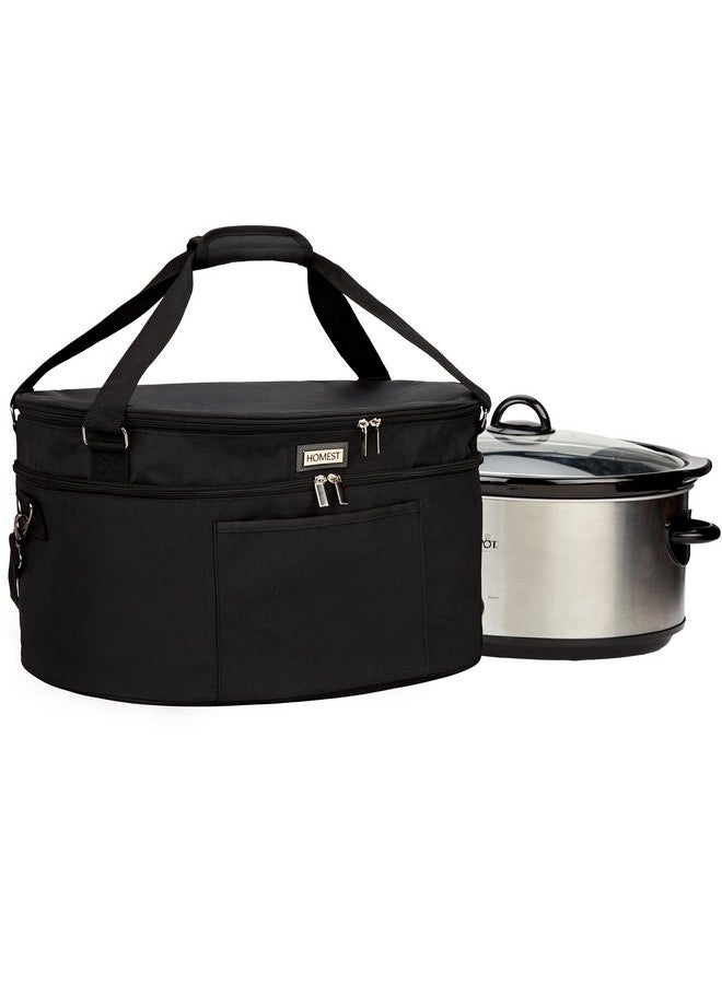 HOMEST HOMEST Slow Cooker Bag for Crock-Pot 6-8 Quart, Insulated Travel Carrier with Easy to Clean Lining, Carry Case with Top Zip Compartment and Utensil Pocket  - Image 1