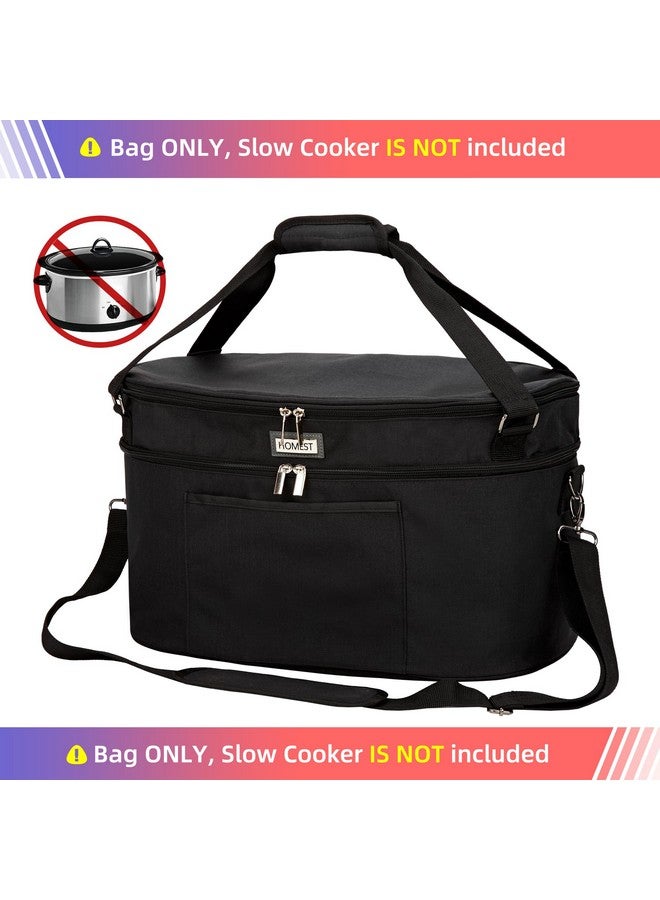 HOMEST HOMEST Slow Cooker Bag for Crock-Pot 6-8 Quart, Insulated Travel Carrier with Easy to Clean Lining, Carry Case with Top Zip Compartment and Utensil Pocket  - Image 4