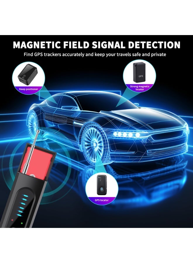 Nicor Hidden Camera Detector Portable Bug RF Detector Device for Gps Tracker Wireless Listening Device Hidden Camera Finder 24H Working Time in Hotel Office Bathroom 6 Levels Sensitivity - Image 3