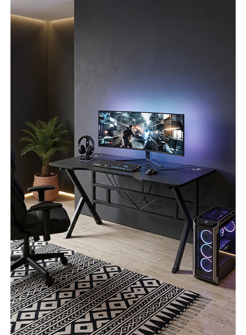 Visionnaire 120*55cm Gaming Table, Home Office Table, Study Desk with Carbon Fibre Desktop Ideal for Students and Gamers - Image 4