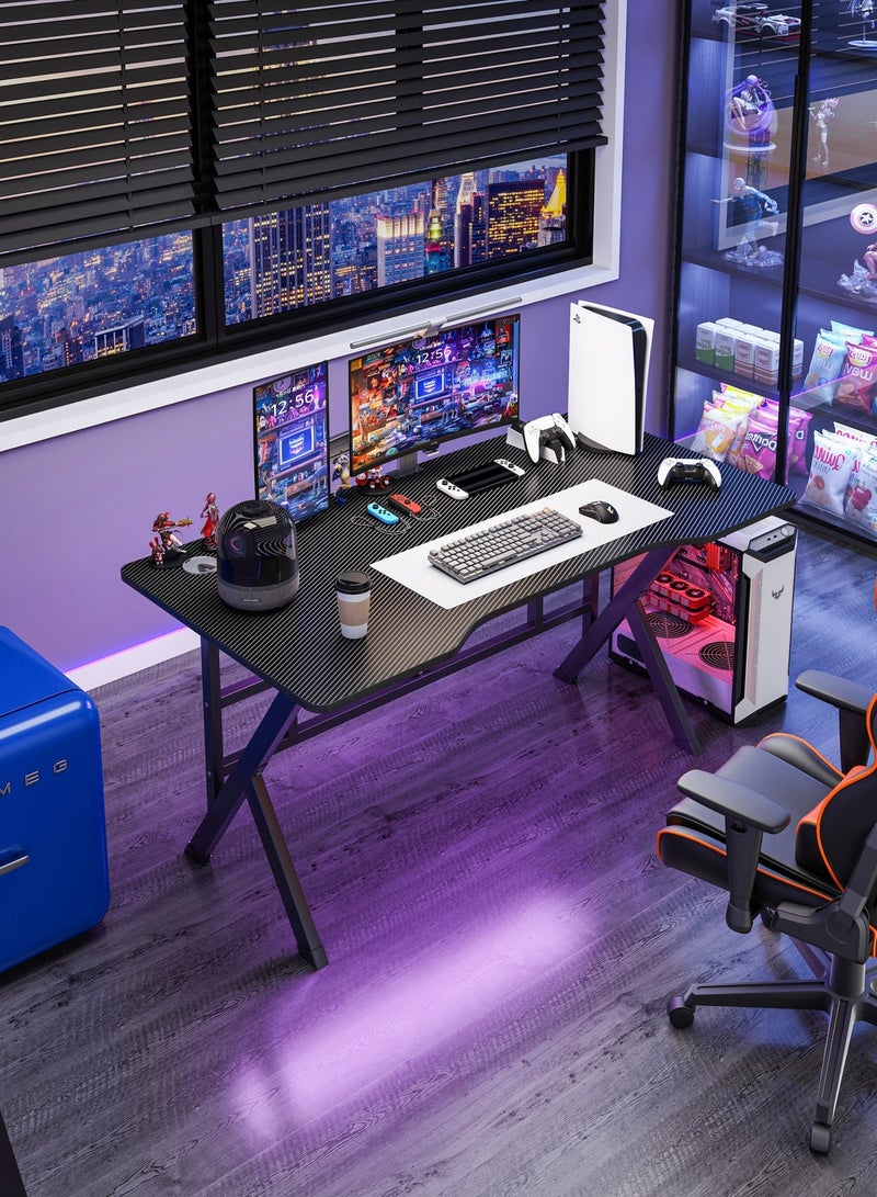 Visionnaire 120*55cm Gaming Table, Home Office Table, Study Desk with Carbon Fibre Desktop Ideal for Students and Gamers - Image 3