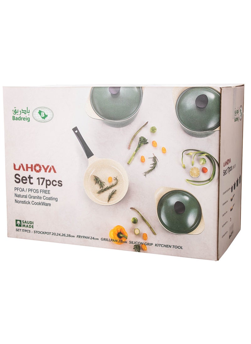 Badraig - Granite cookware set, 17 pieces, Saudi industry - Image 1