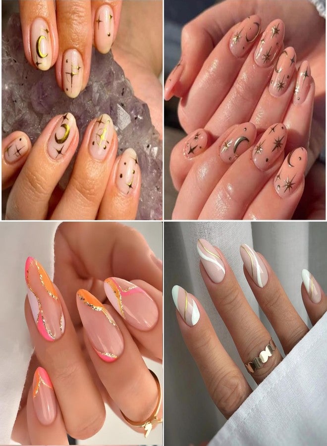 SPLOCUDU 30 Sheets Gold Nail Stickers Decals Gold Star Line Nail Decals 3D Self-Adhesive Nail Art Stickers Flower Butterfly Nail Supplies for DIY Acrylic Nails for Women - Image 4